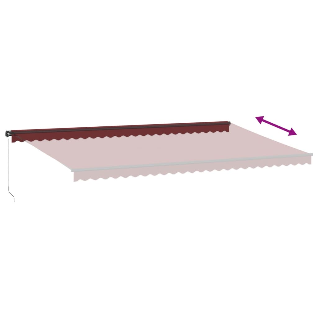 Tenda na ručno uvlačenje bordo 600 x 350 cm