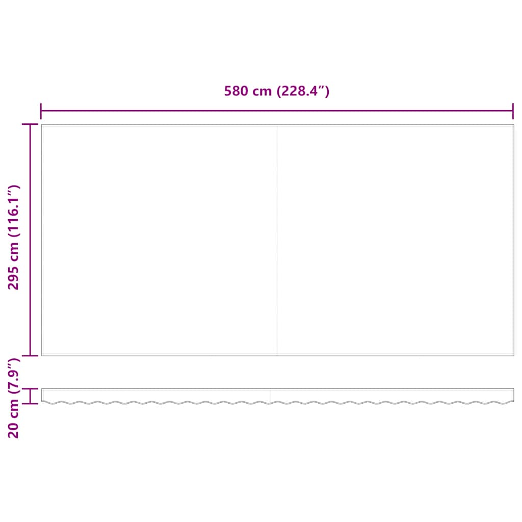 Tenda na ručno uvlačenje bordo 600 x 300 cm