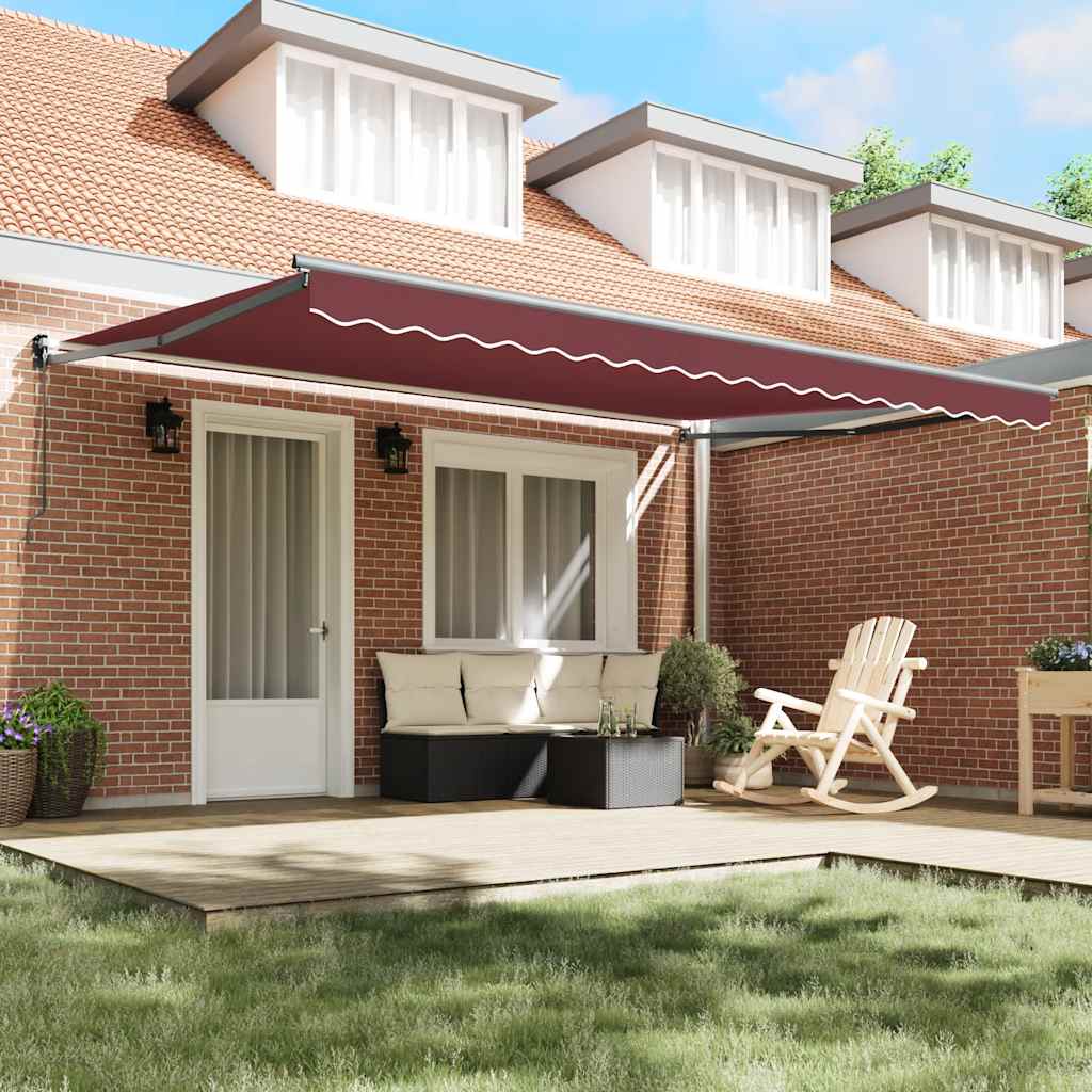 Tenda na ručno uvlačenje bordo 450 x 300 cm