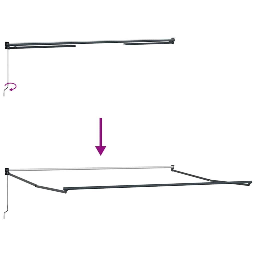 Tenda na ručno uvlačenje bordo 500 x 300 cm