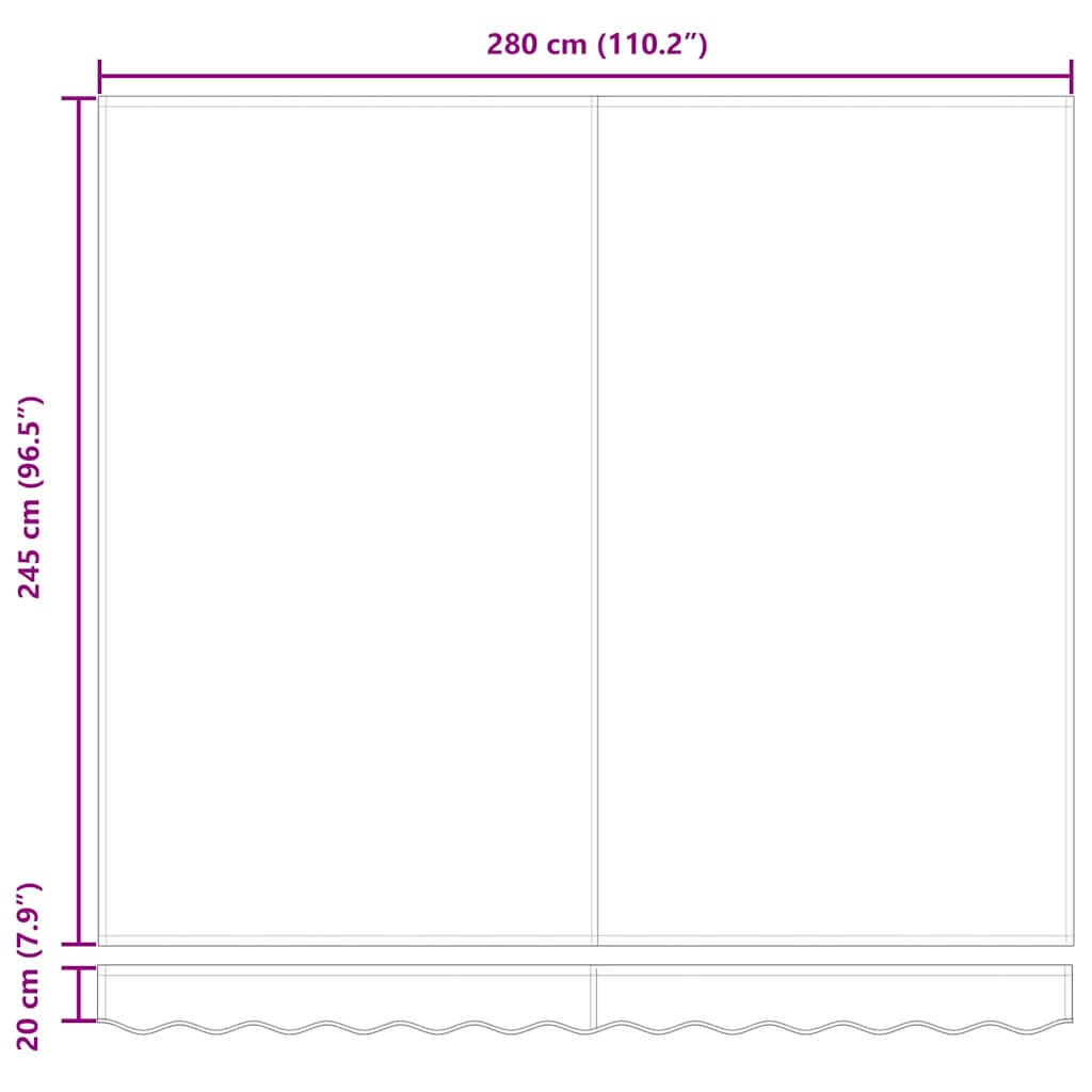 Tenda na automatsko uvlačenje bordo 300 x 250 cm