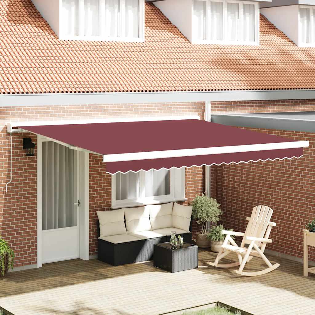 Tenda na ručno uvlačenje bordo 400 x 300 cm