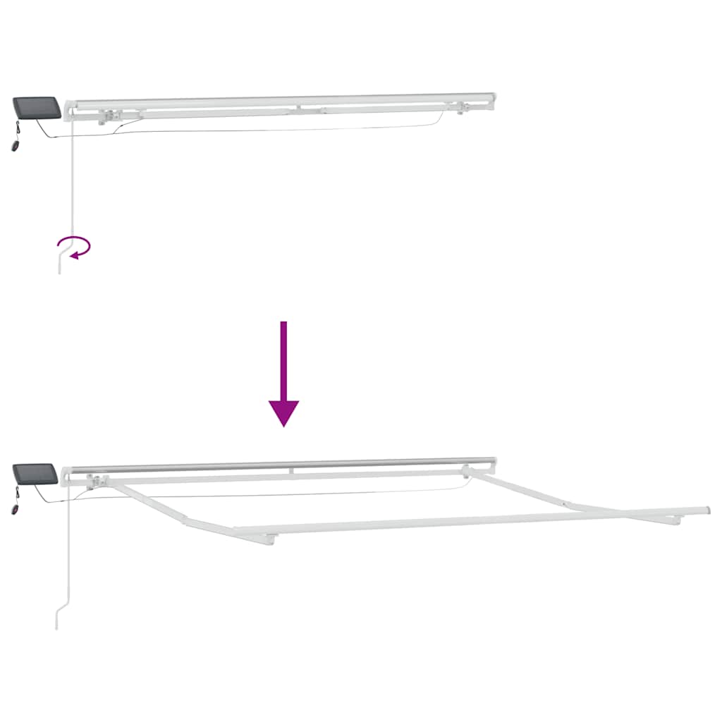Tenda na ručno uvlačenje s LED smeđa 300 x 250 cm
