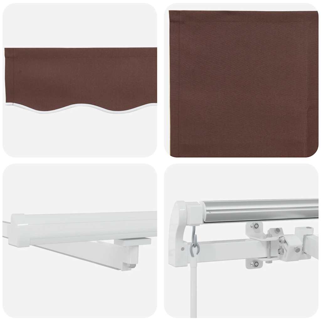 Tenda na ručno uvlačenje s LED smeđa 300 x 250 cm