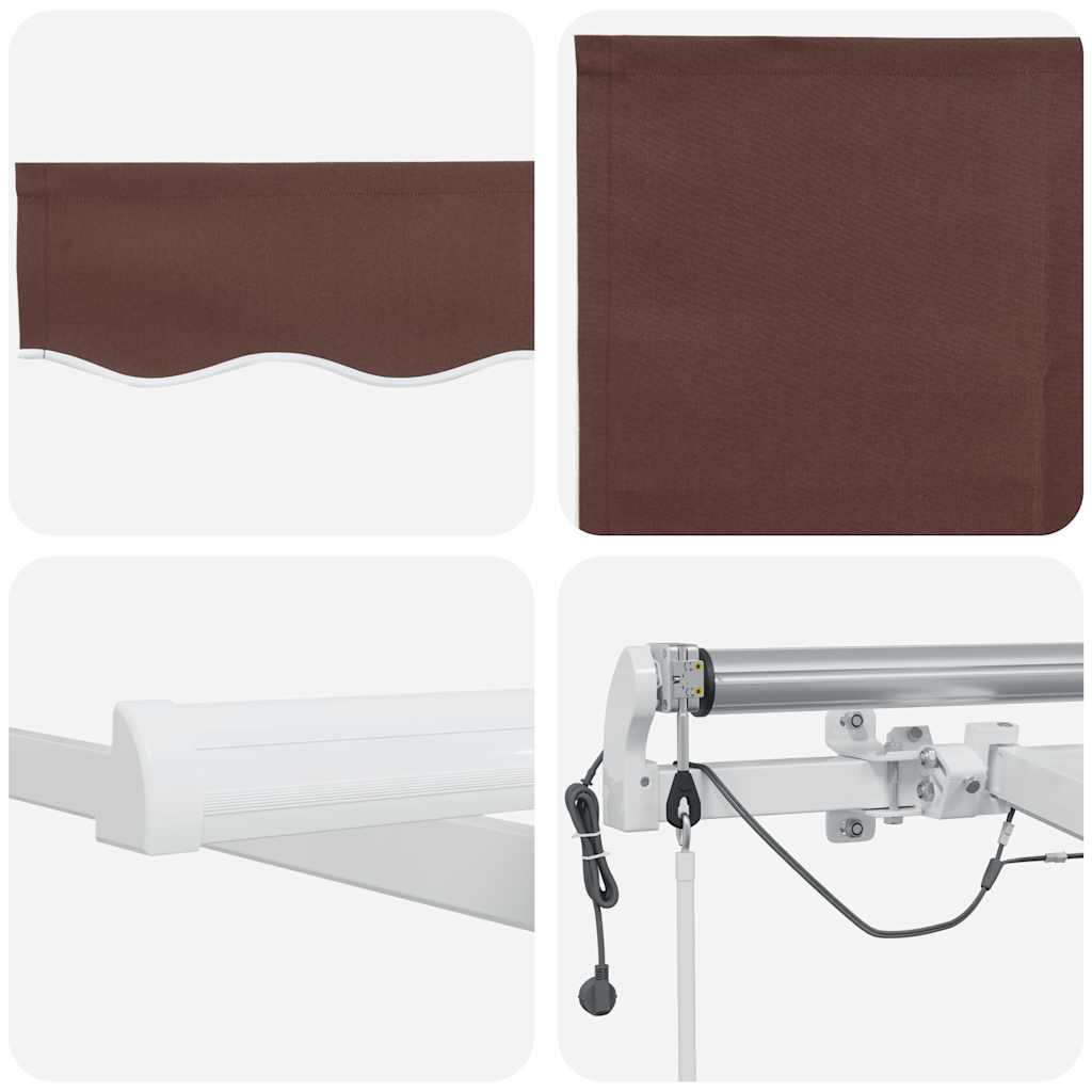 Tenda na automatsko uvlačenje s LED smeđa 300 x 250 cm