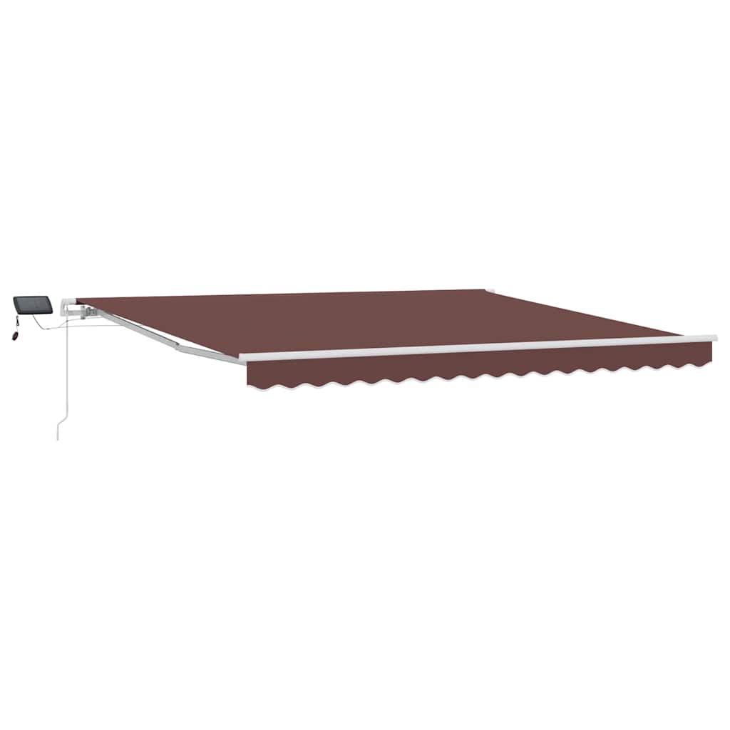 Tenda na ručno uvlačenje s LED smeđa 400 x 300 cm