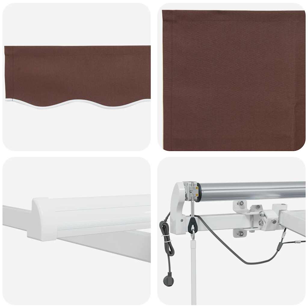 Tenda na automatsko uvlačenje s LED smeđa 400 x 300 cm