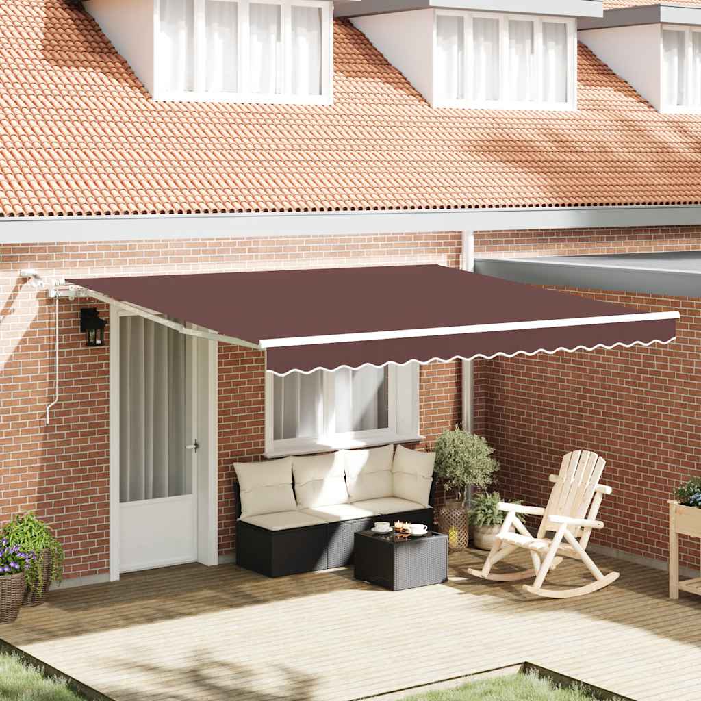 Tenda na automatsko uvlačenje s LED smeđa 400 x 300 cm