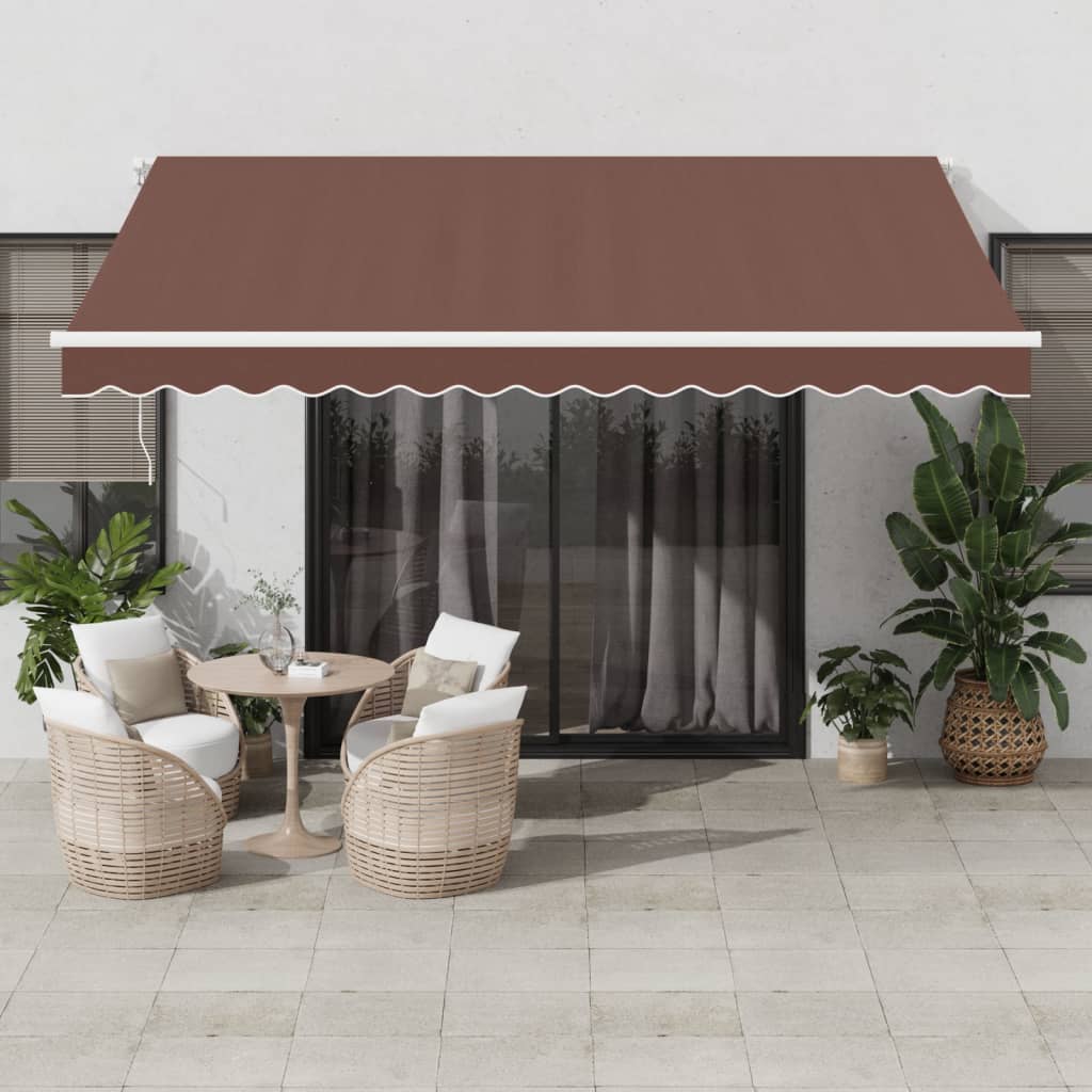 Tenda na ručno uvlačenje smeđa 400 x 350 cm