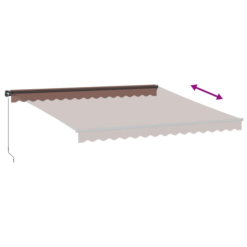 Tenda na ručno uvlačenje s LED smeđa 400 x 350 cm