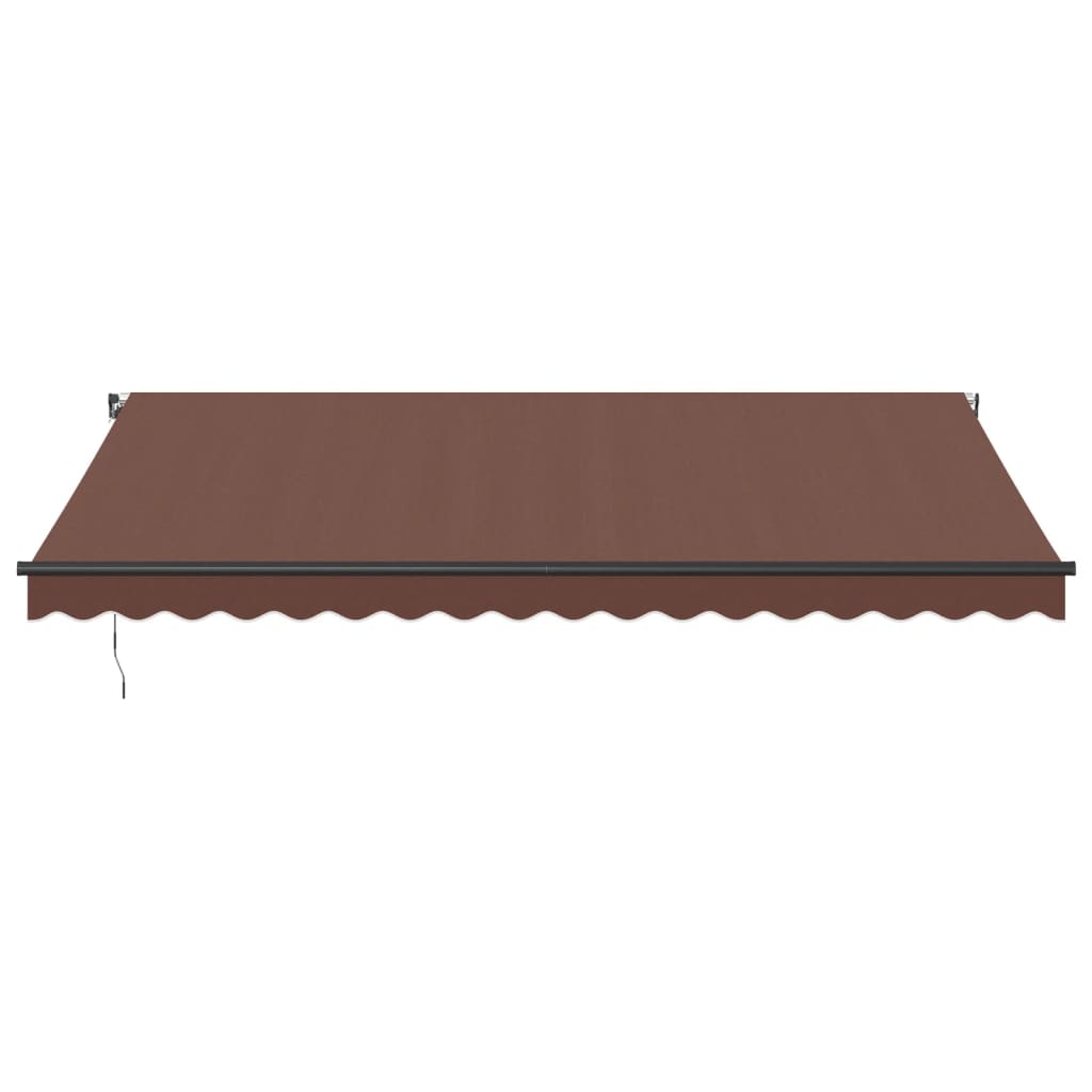Tenda na ručno uvlačenje s LED svjetlima smeđa 450 x 350 cm