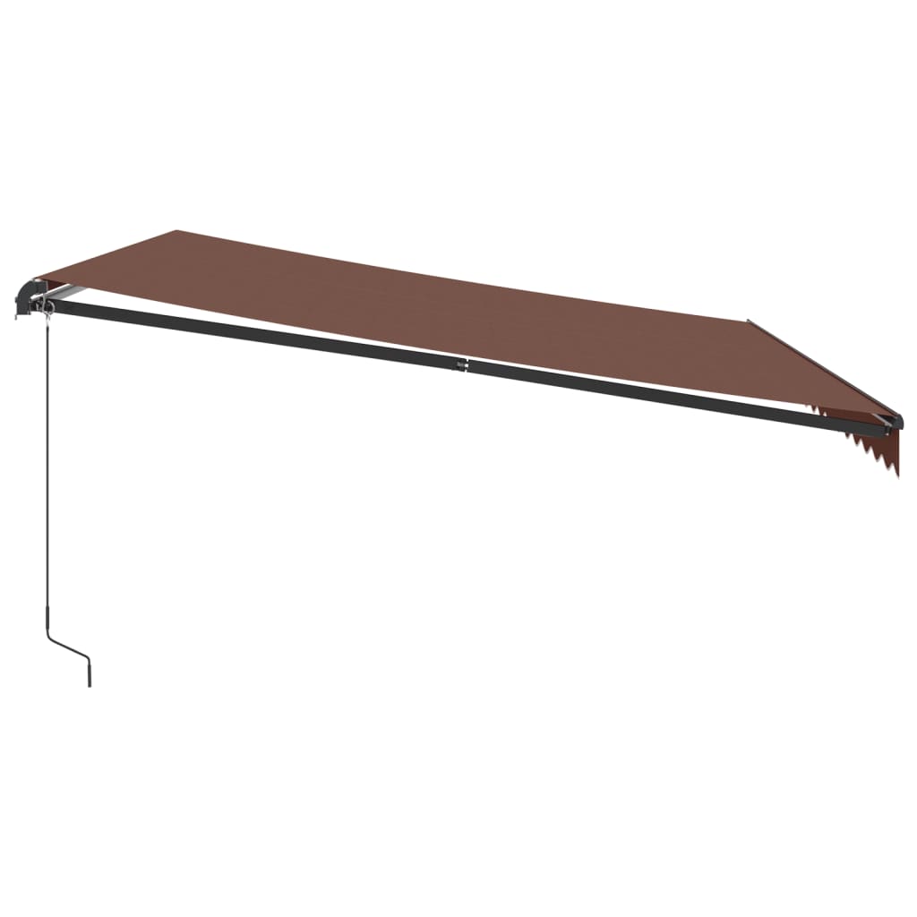 Tenda na ručno uvlačenje s LED svjetlima smeđa 450 x 350 cm
