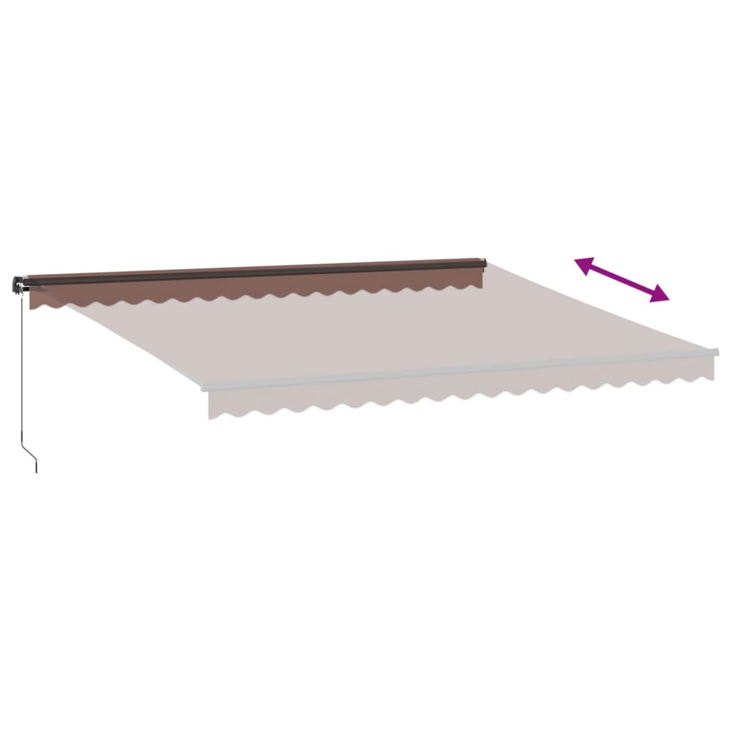 Tenda na ručno uvlačenje s LED svjetlima smeđa 450 x 350 cm