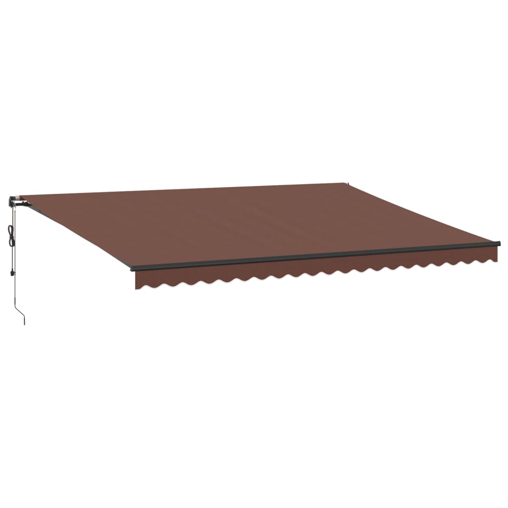 Tenda na automatsko uvlačenje s LED svjetlima smeđa 500x350 cm