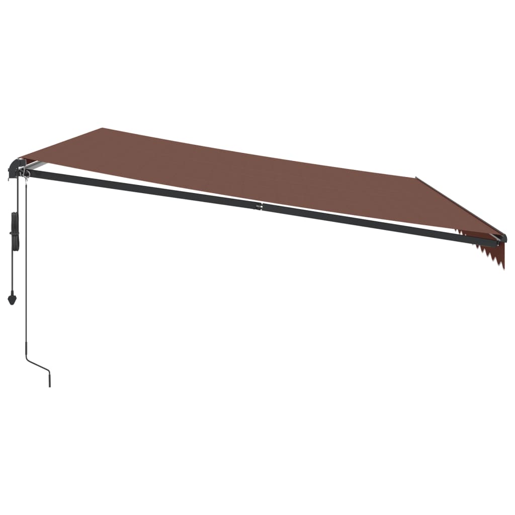 Tenda na automatsko uvlačenje s LED svjetlima smeđa 500x350 cm