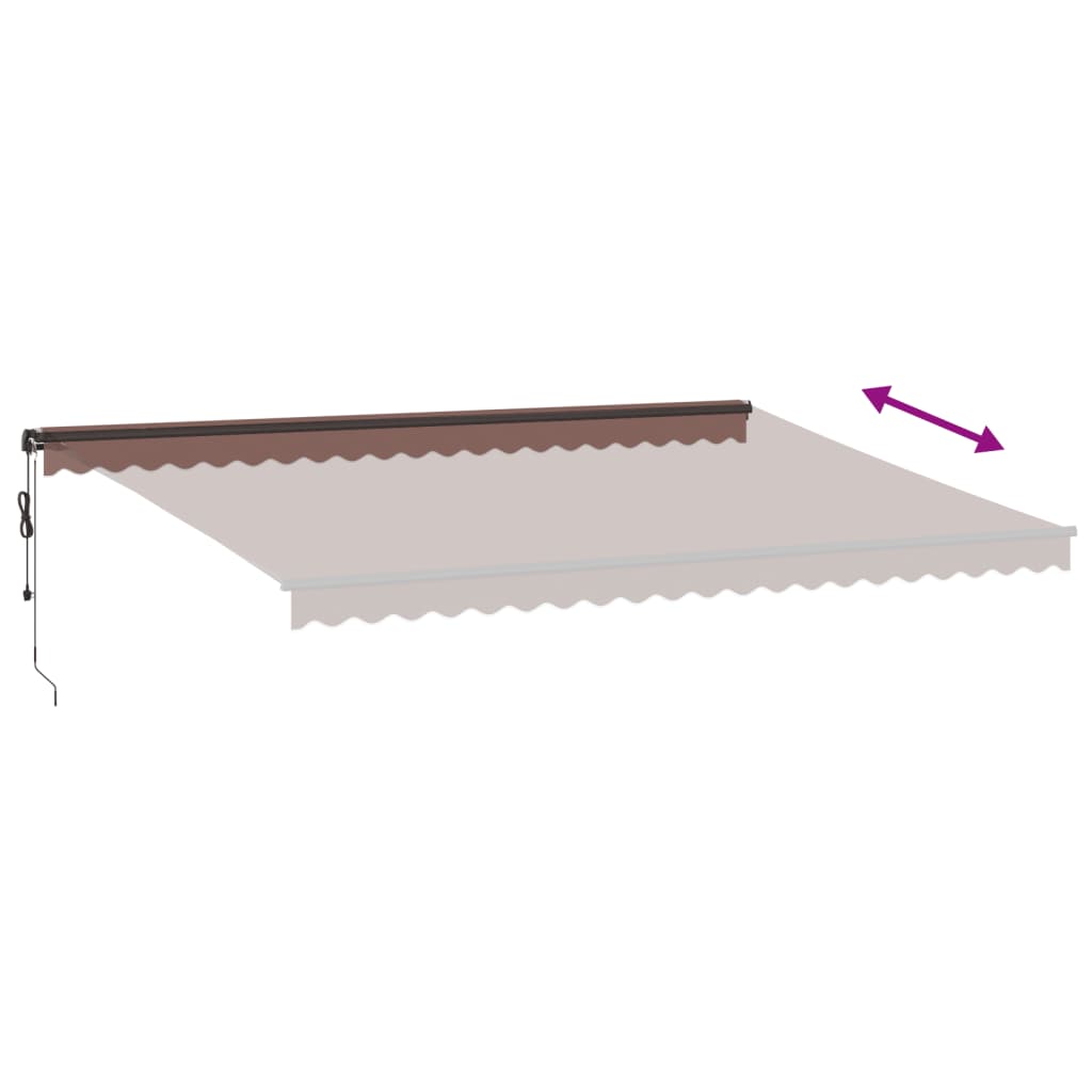 Tenda na automatsko uvlačenje s LED svjetlima smeđa 500x350 cm