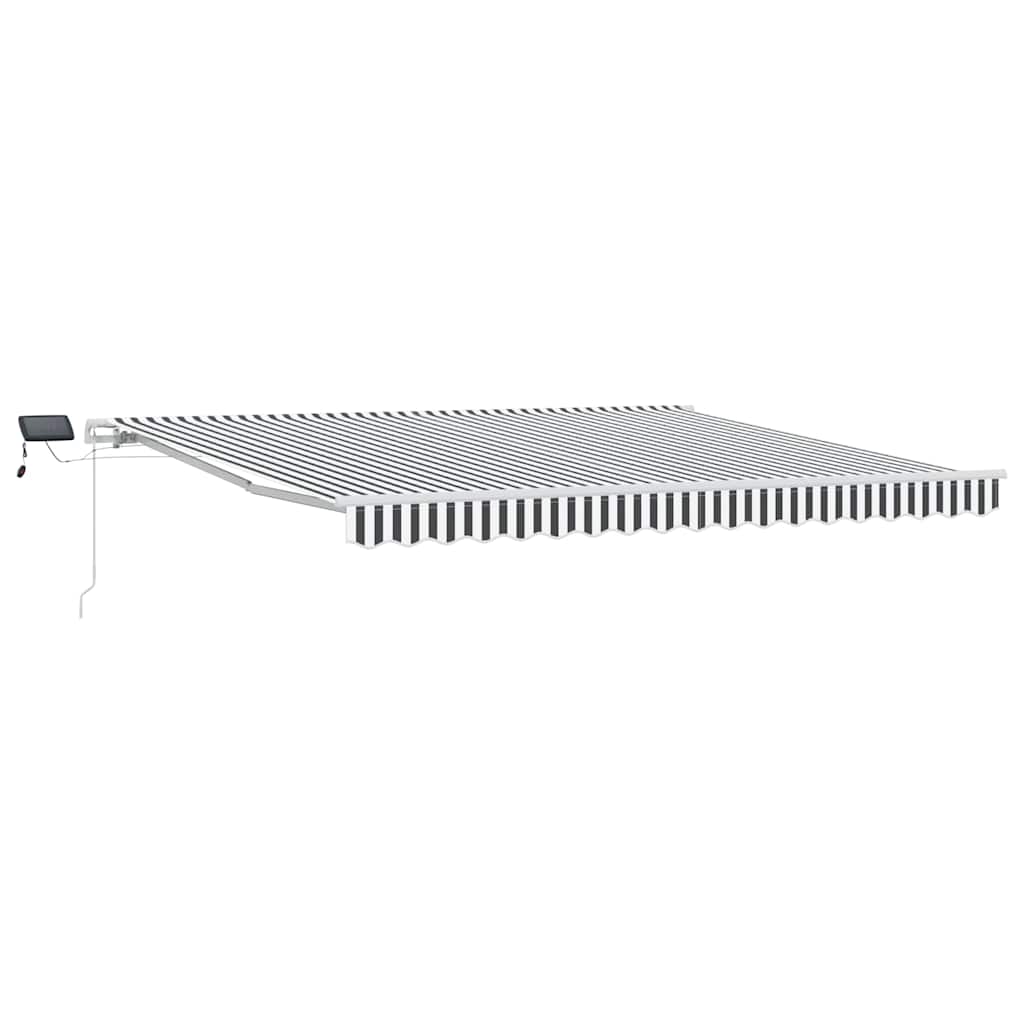 Tenda na ručno uvlačenje s LED antracit i bijela 400 x 300 cm