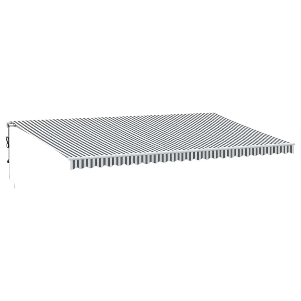 Automatska sklopiva tenda s LED antracit i bijela 600x300 cm