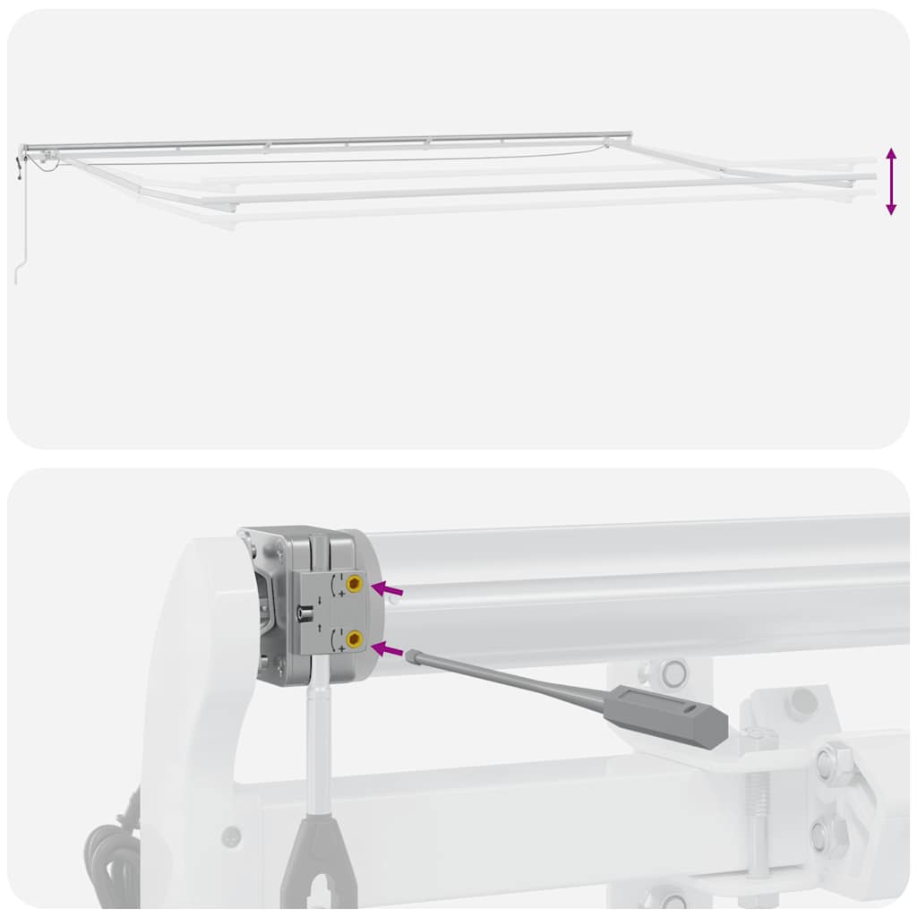 Automatska sklopiva tenda s LED antracit i bijela 600x300 cm