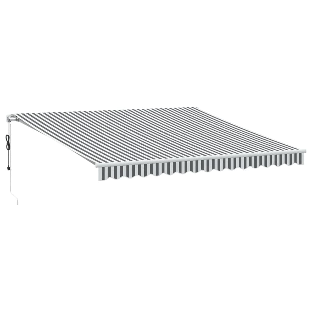Tenda na automatsko uvlačenje antracit i bijela 400 x 350 cm