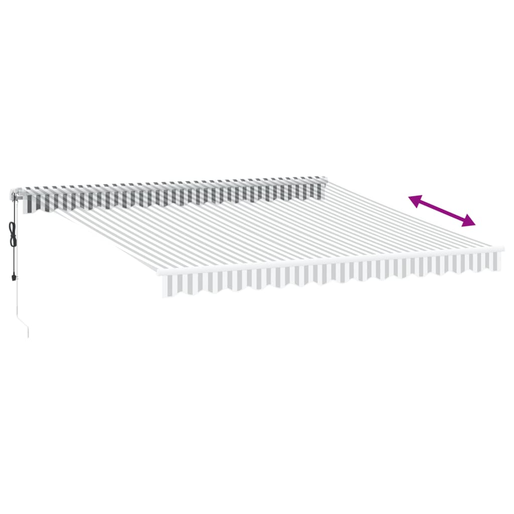 Tenda na automatsko uvlačenje antracit i bijela 400 x 350 cm