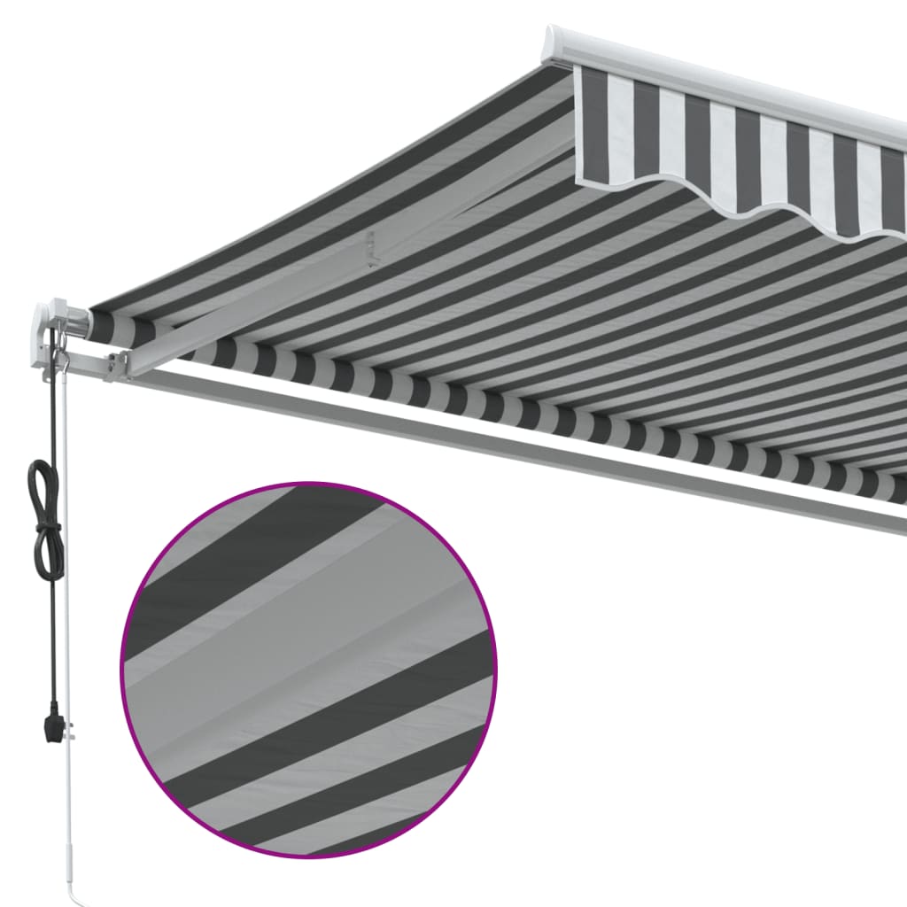 Tenda na automatsko uvlačenje antracit i bijela 400 x 350 cm