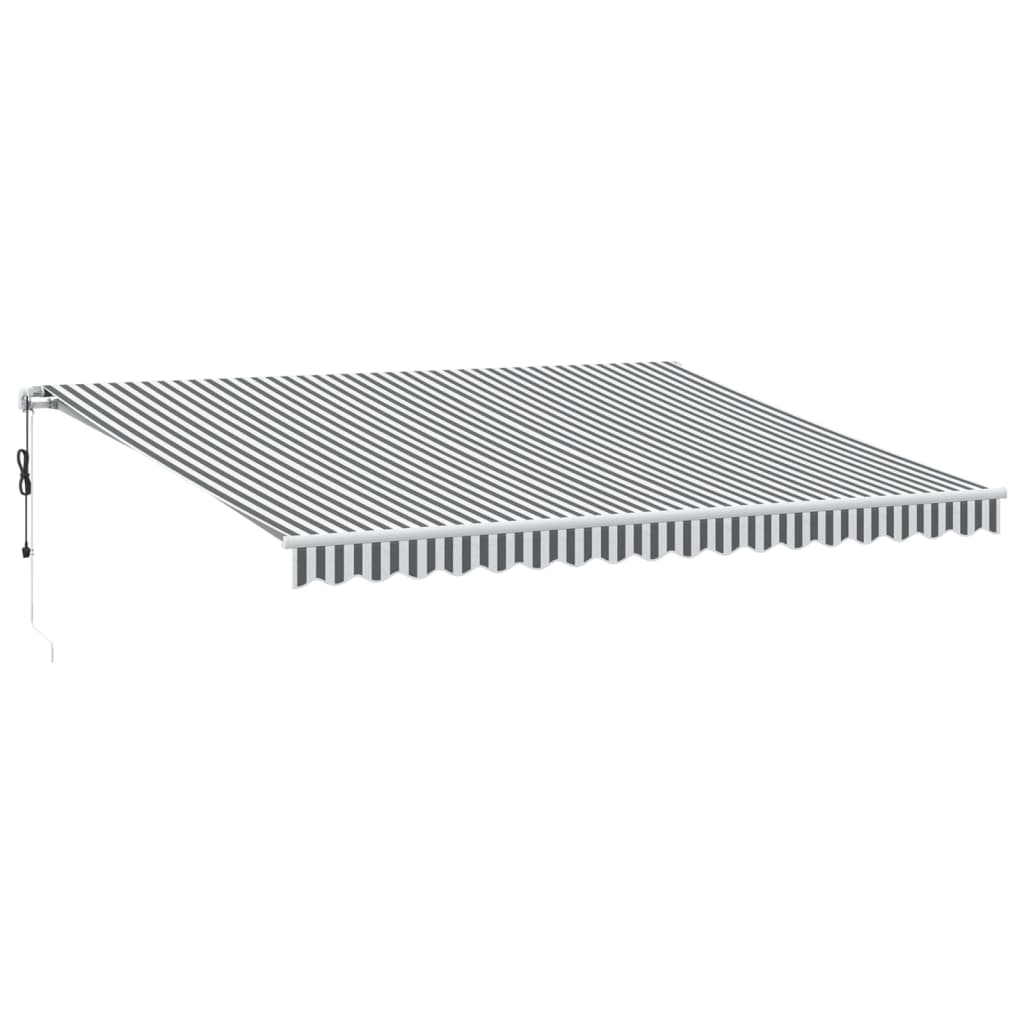 Tenda na automatsko uvlačenje antracit i bijela 450 x 350 cm