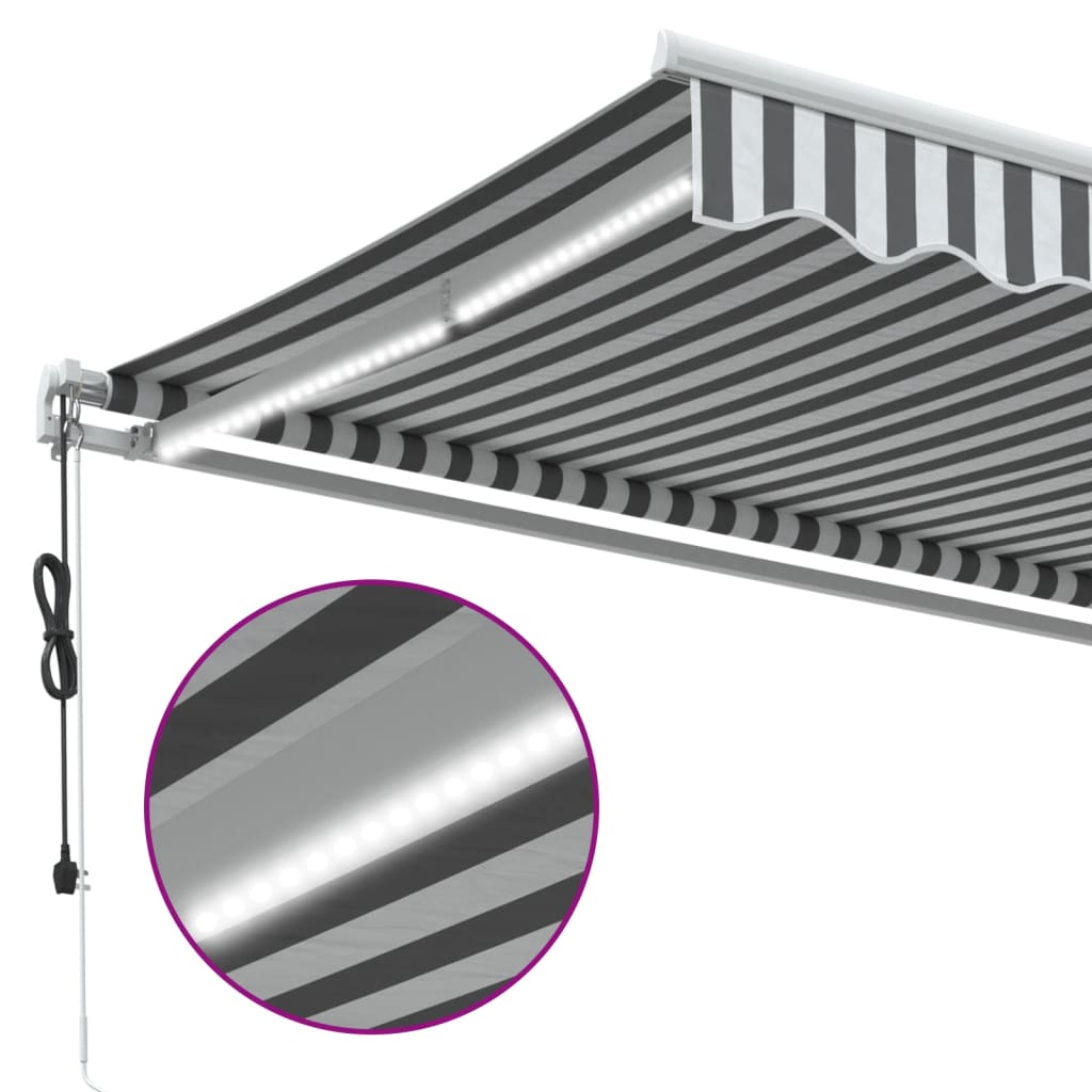 Tenda na automatsko uvlačenje LED antracit i bijela 450x350 cm