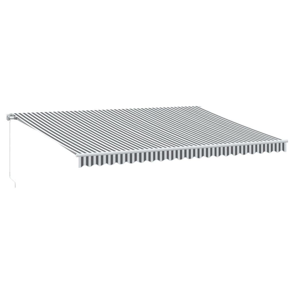 Tenda na ručno uvlačenje antracit i bijela 500 x 350 cm