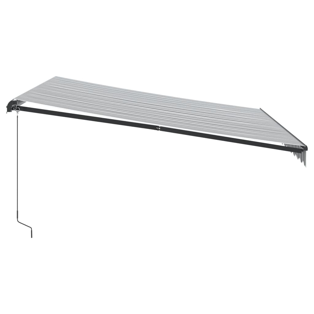 Tenda na ručno uvlačenje antracit i bijela 400 x 350 cm