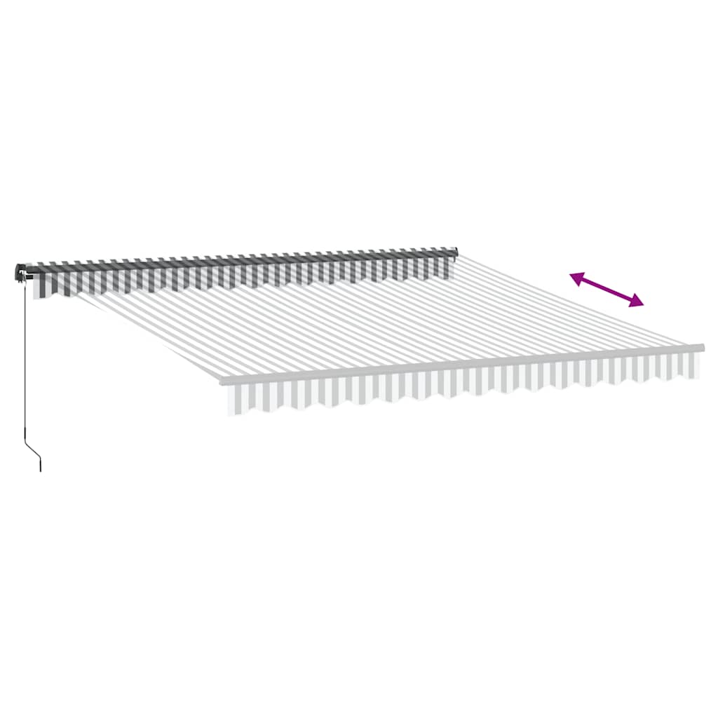 Tenda na ručno uvlačenje antracit i bijela 400 x 350 cm