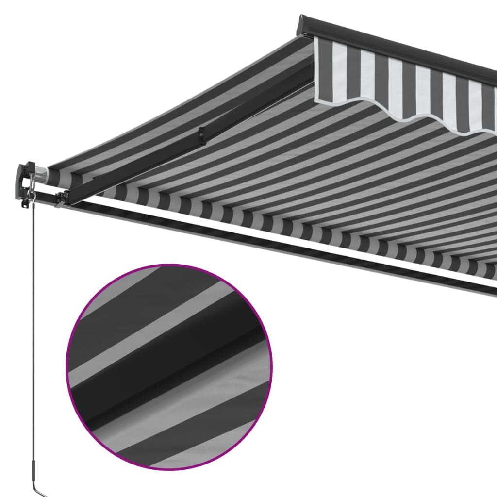 Tenda na ručno uvlačenje antracit i bijela 400 x 350 cm