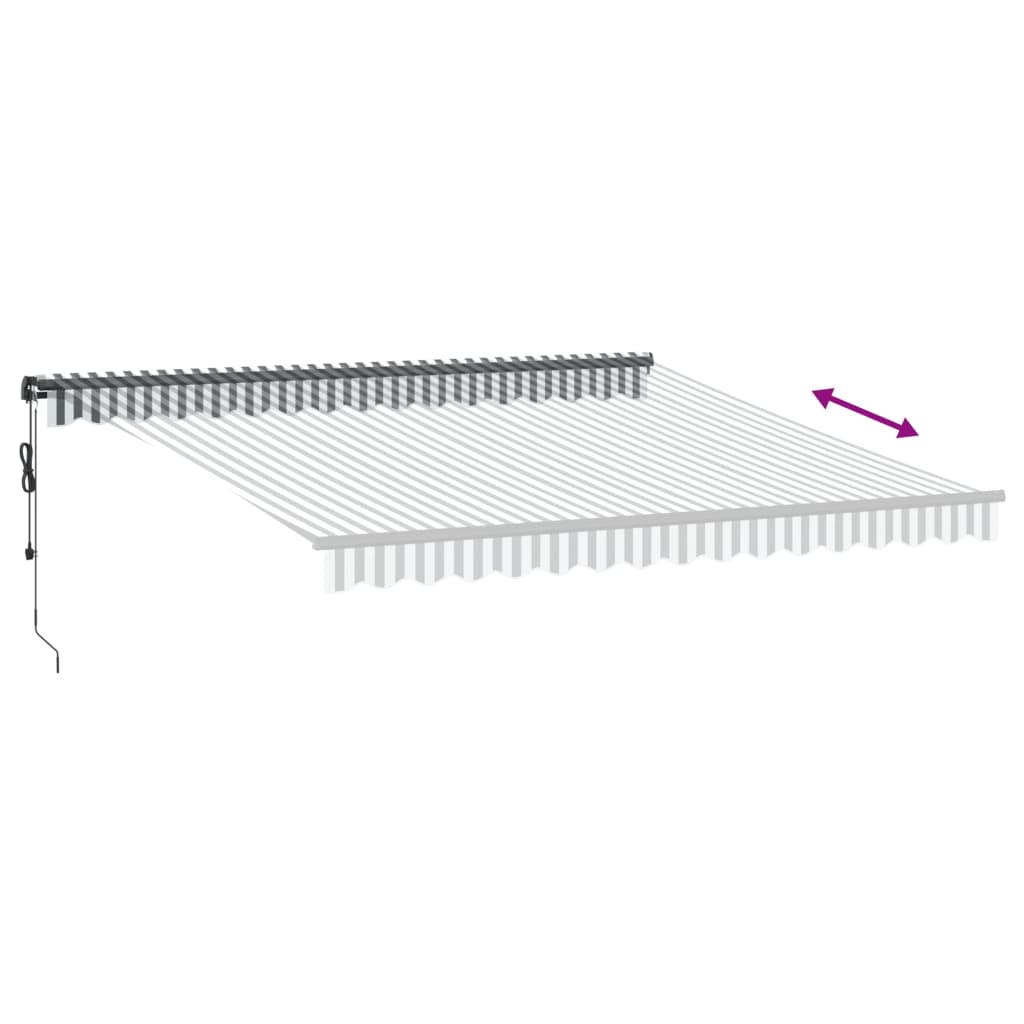 Tenda na automatsko uvlačenje antracit i bijela 400 x 350 cm