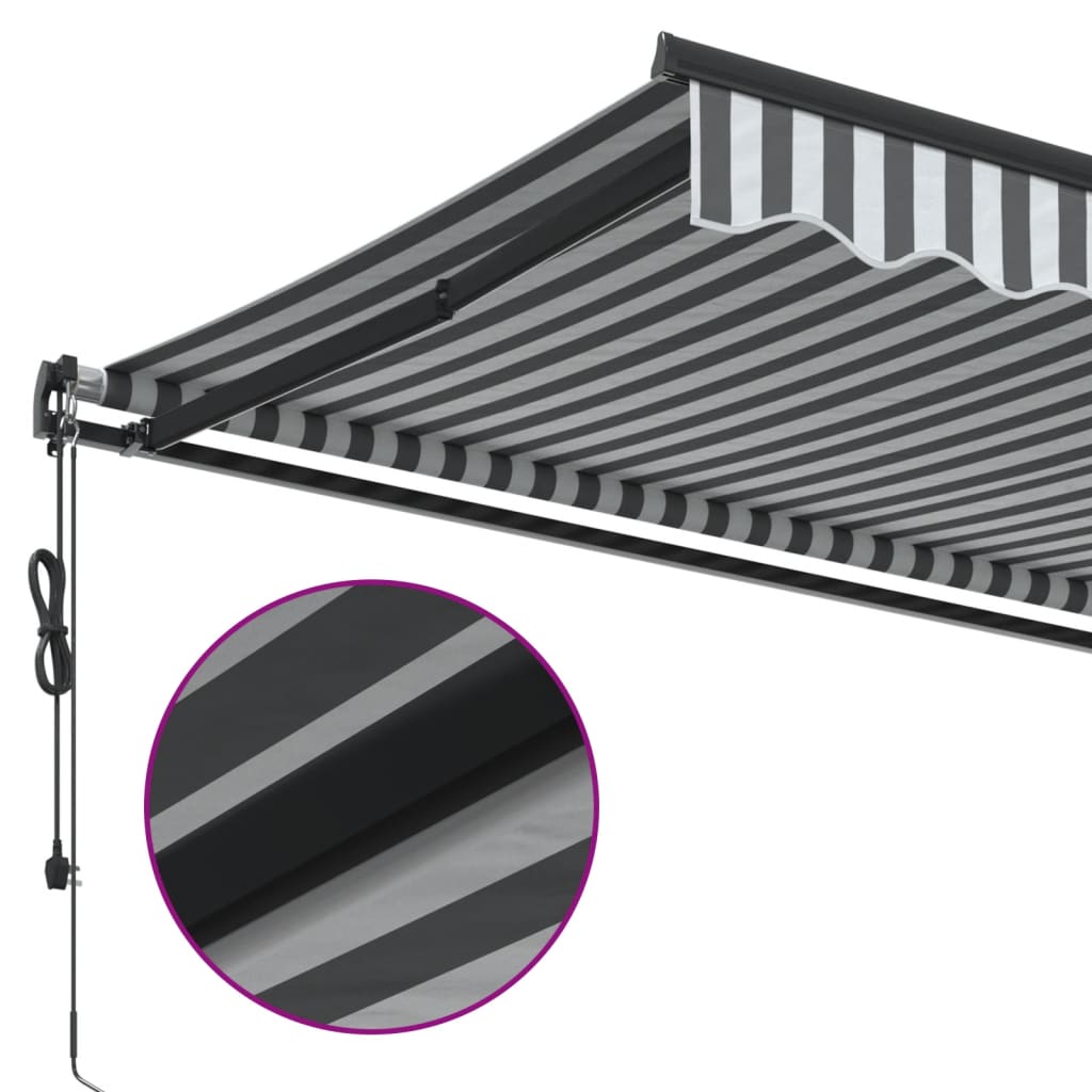 Tenda na automatsko uvlačenje antracit i bijela 400 x 350 cm