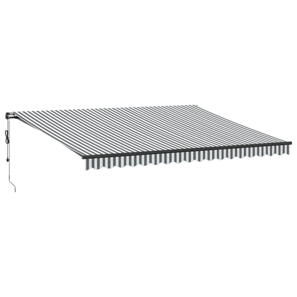 Tenda na automatsko uvlačenje antracit i bijela 450 x 350 cm