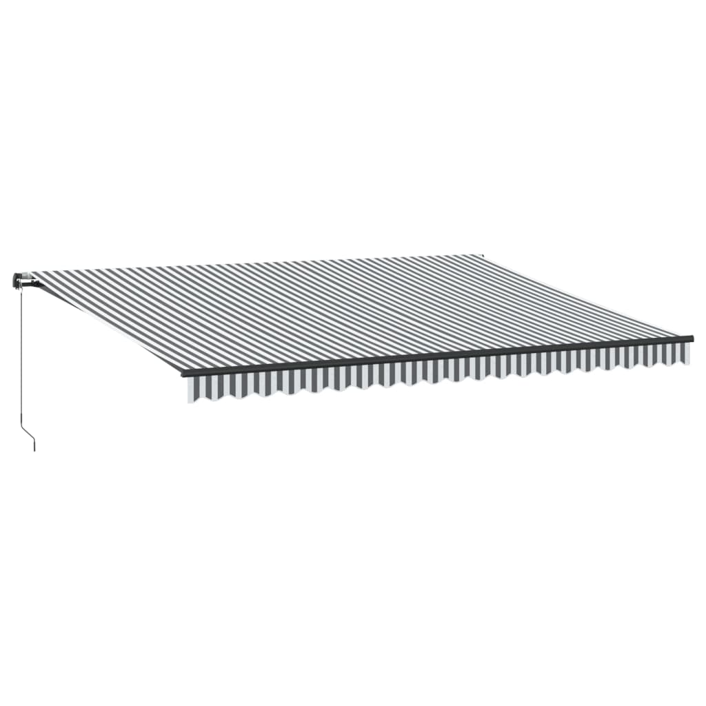 Tenda na ručno uvlačenje s LED antracit i bijela 500 x 350 cm