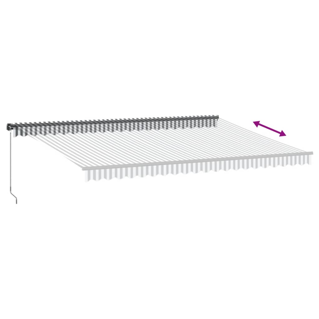Tenda na ručno uvlačenje s LED antracit i bijela 500 x 350 cm