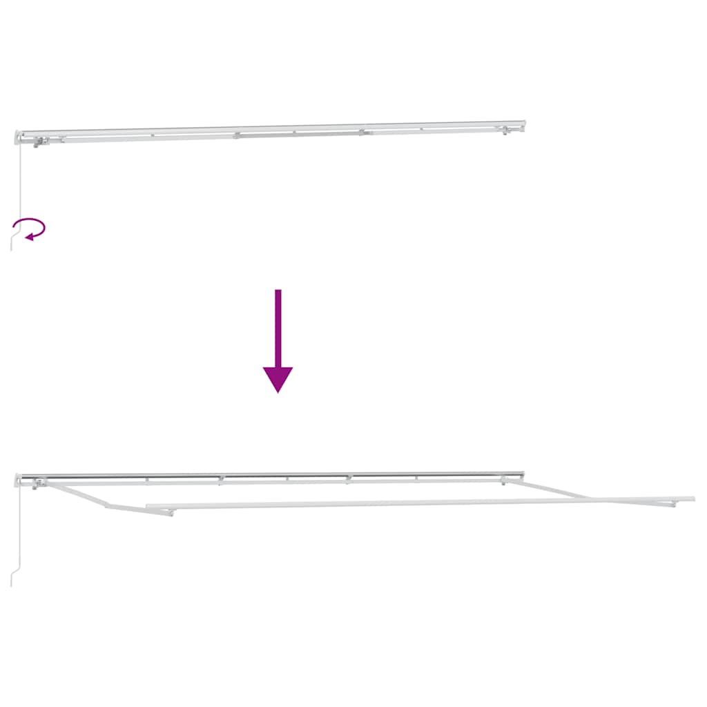 Tenda na ručno uvlačenje antracit&bijela 600x300 cm