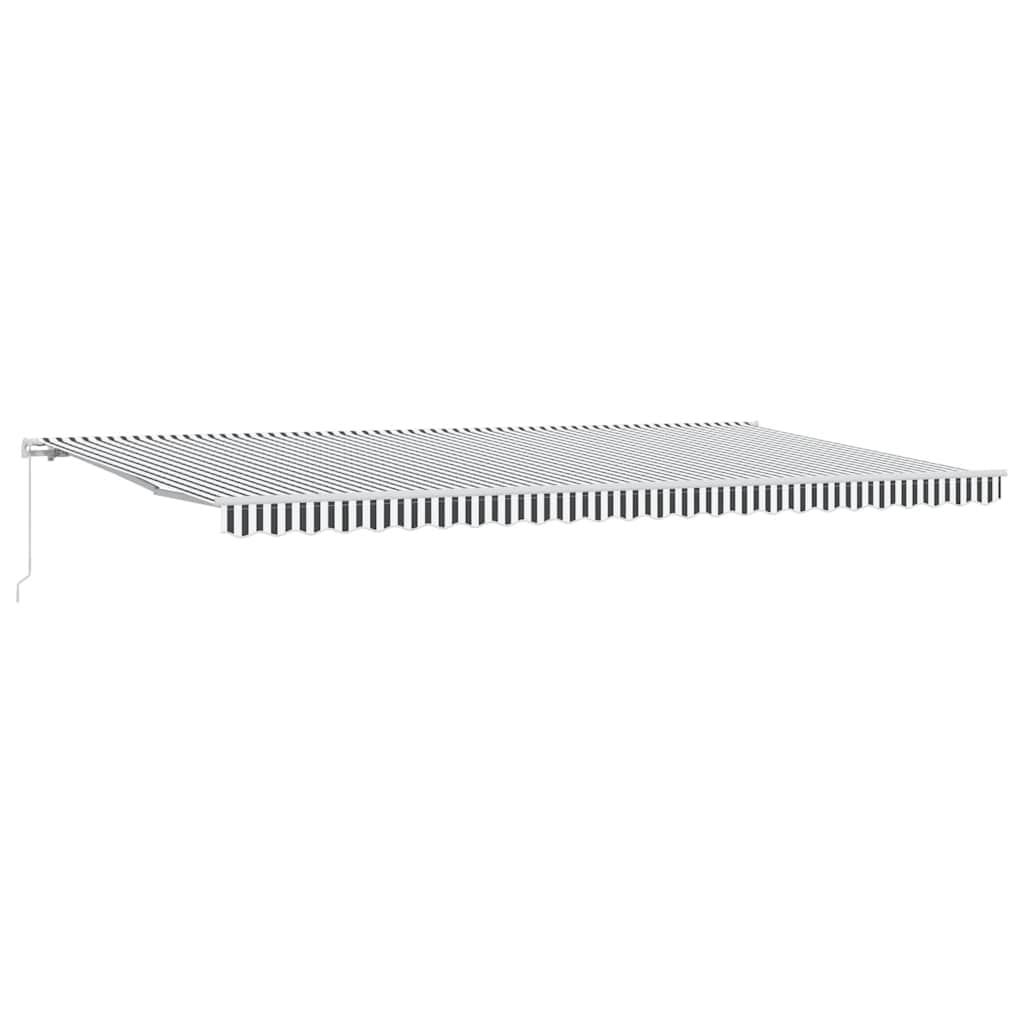 Tenda na ručno uvlačenje antracit i bijela 500 x 300 cm