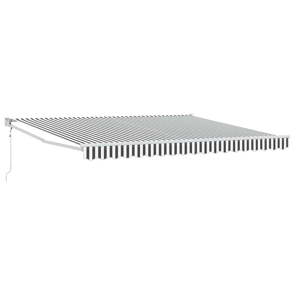 Uvlačiva tenda antracit i bijela 4x3 m tkanina i aluminij