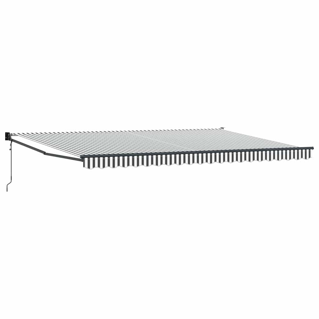 Uvlačiva tenda antracit i bijela 5x3 m tkanina i aluminij