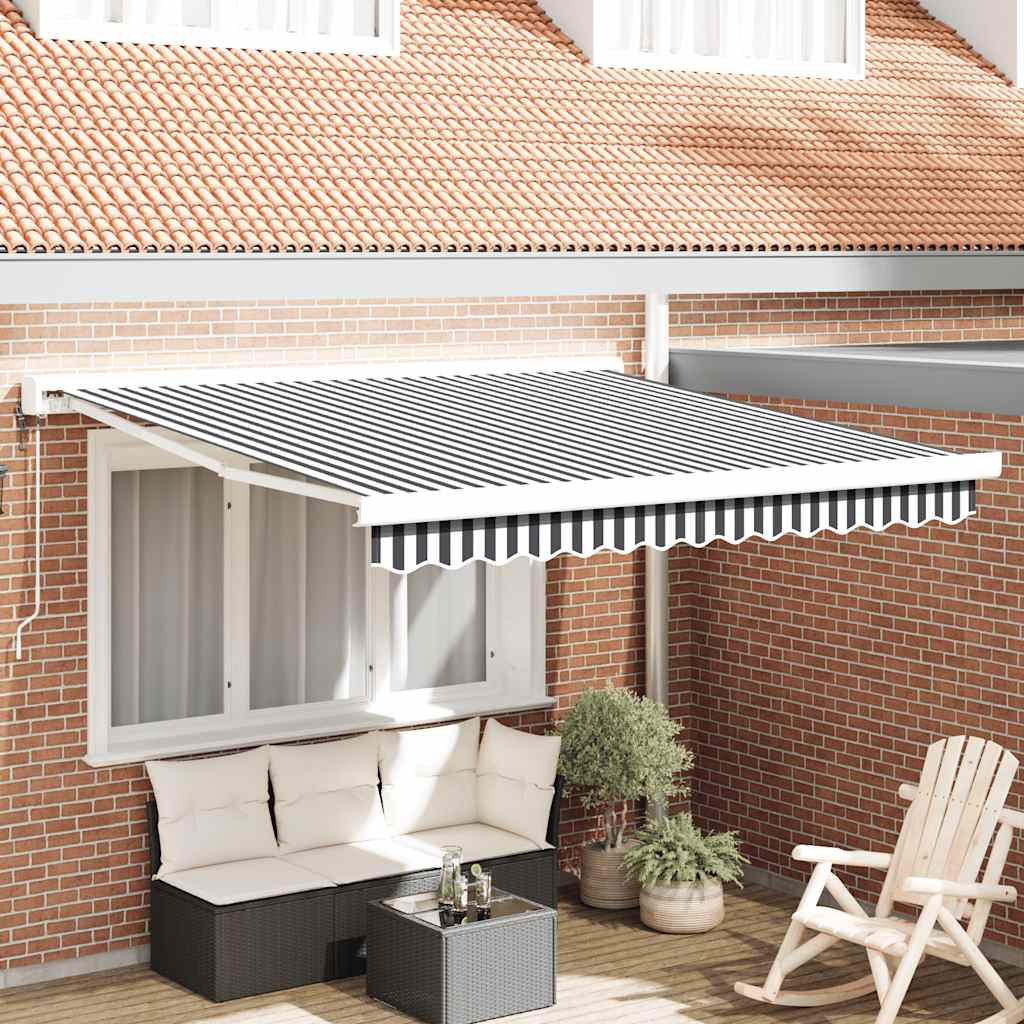 Tenda na uvlačenje antracit i bijela 3x2,5 m tkanina i aluminij