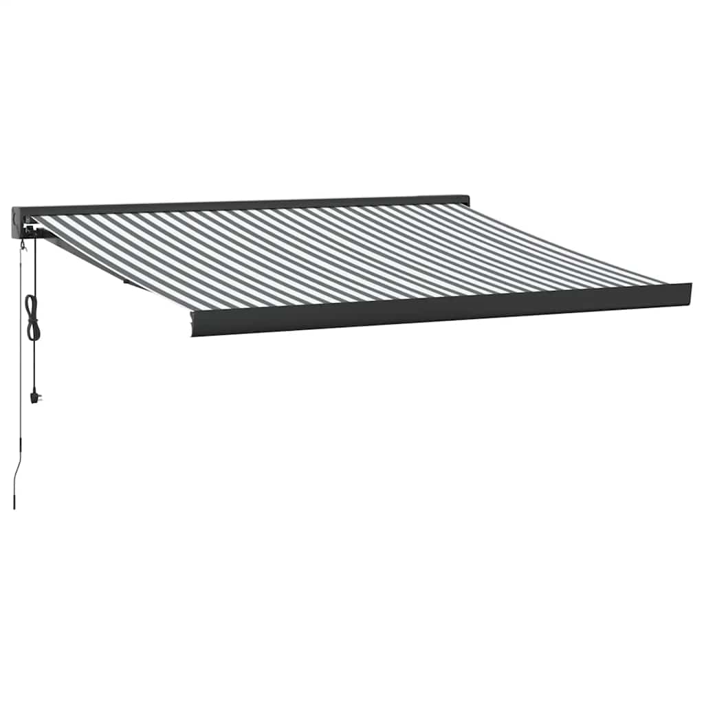 Tenda na uvlačenje antracit-bijela 3,5x2,5 m tkanina i aluminij