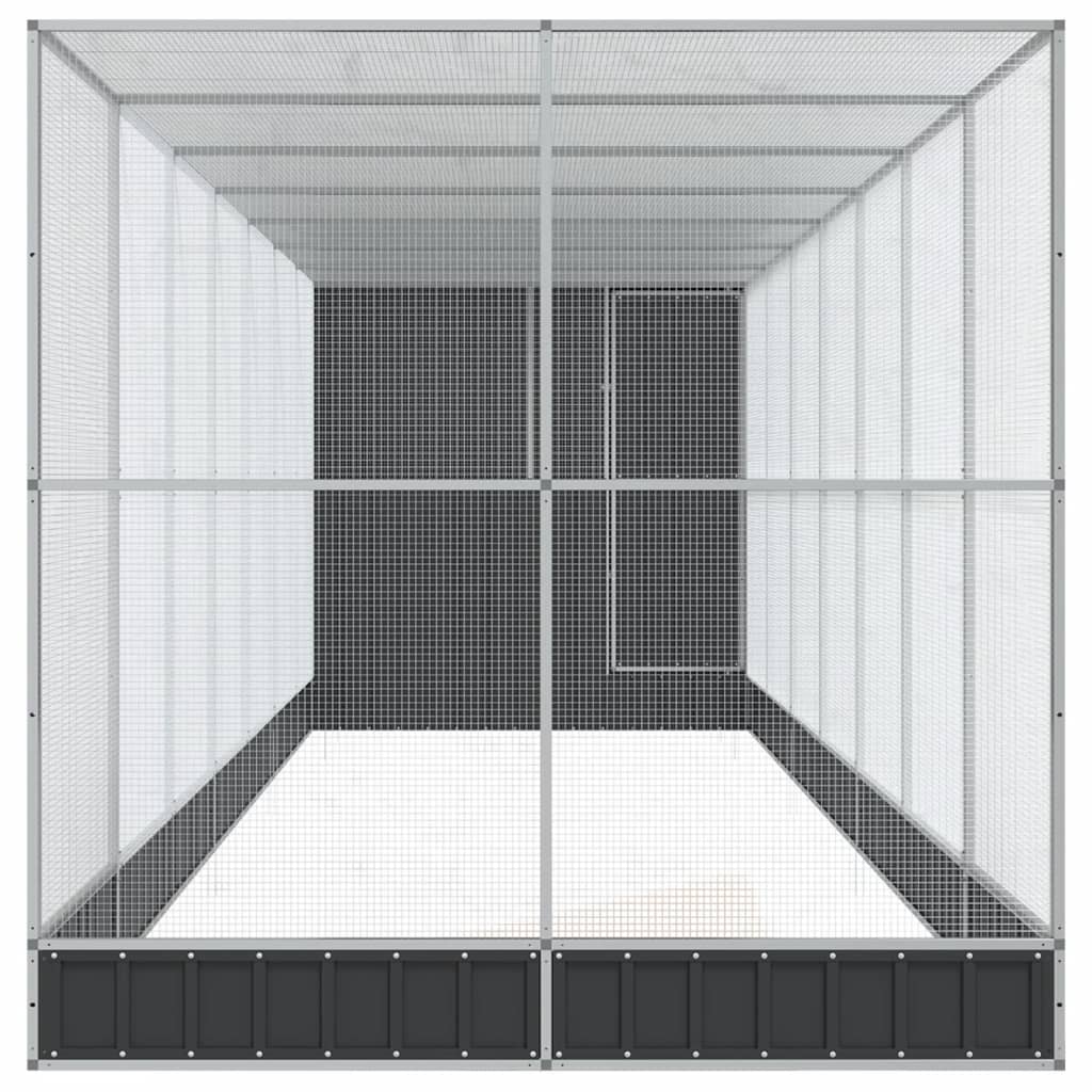 Kavez za ptice s produžetkom srebrni 830x203x216 cm čelični