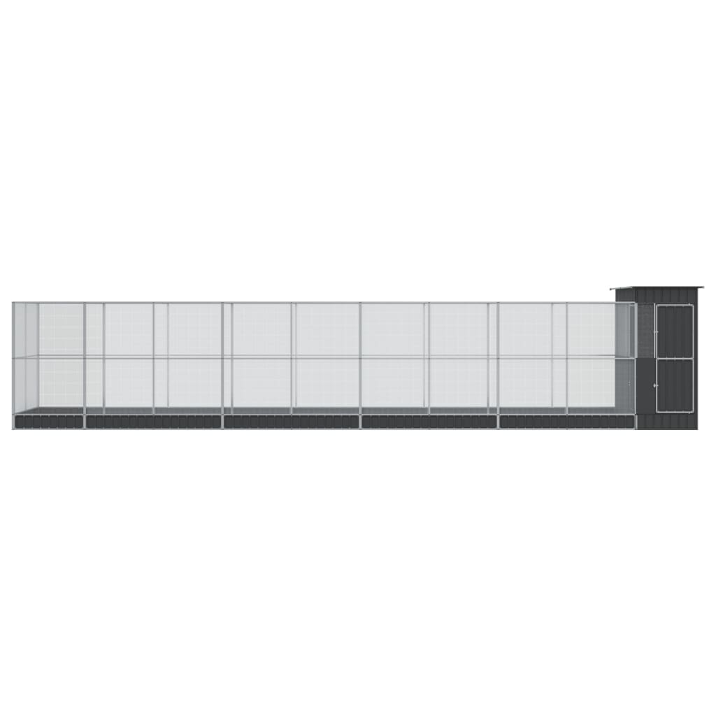 Kavez za ptice s produžetkom srebrni 1037x203x216 cm čelični
