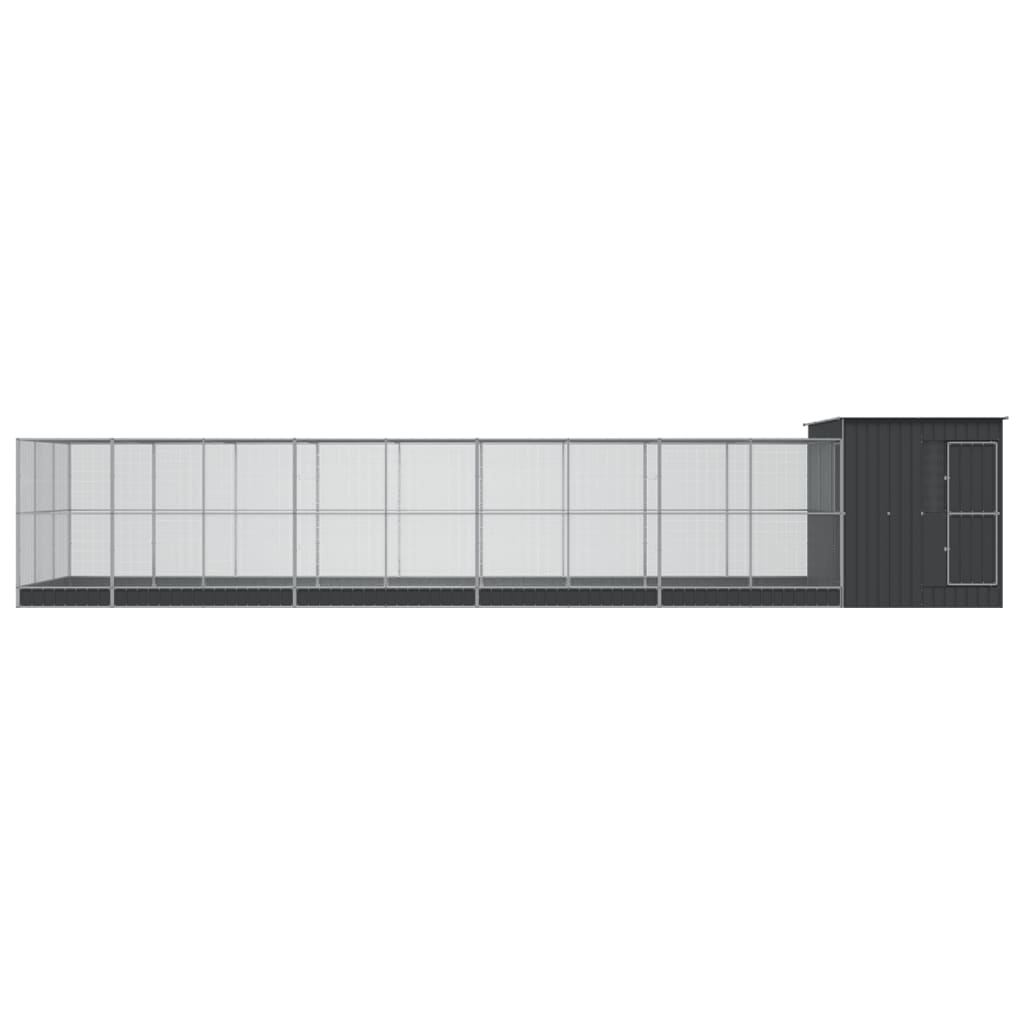 Kavez za ptice s produžetkom srebrni 1118x303x216 cm čelični