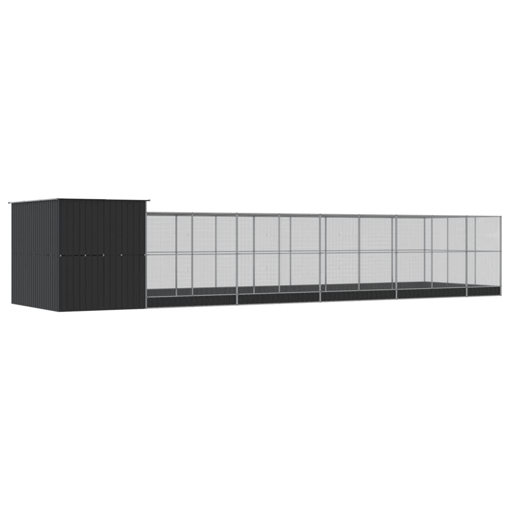 Kavez za ptice s produžetkom srebrni 1118x303x216 cm čelični