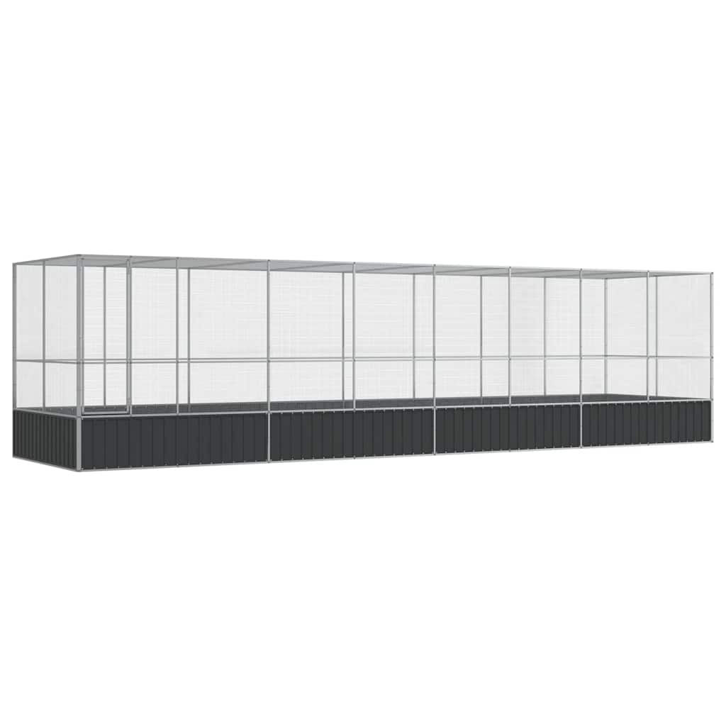 Kavez za ptice s produžetkom srebrni 832x207x212 cm čelični