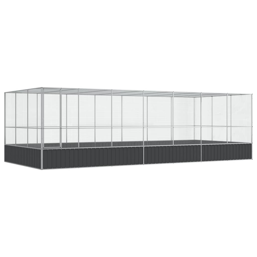 Kavez za ptice s produžetkom srebrni 725x307x212 cm čelični