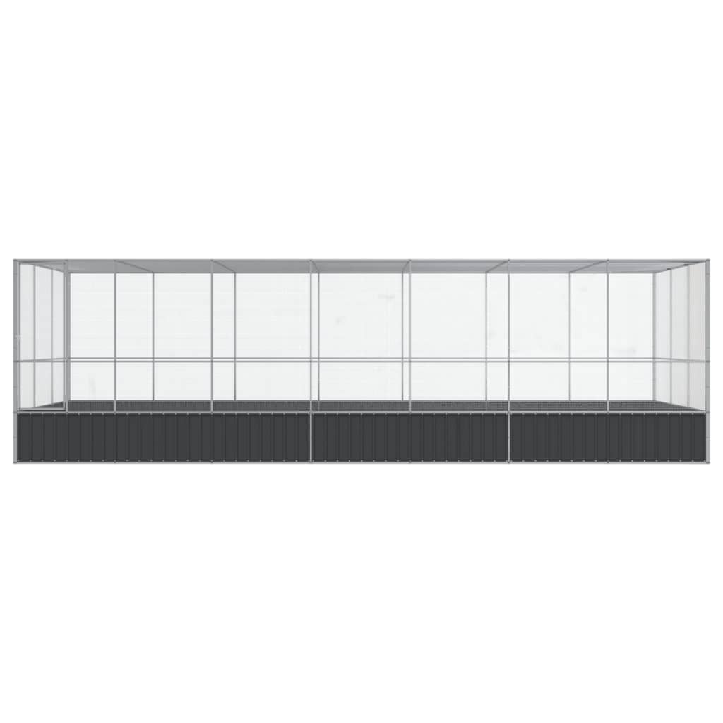 Kavez za ptice s produžetkom srebrni 725x307x212 cm čelični